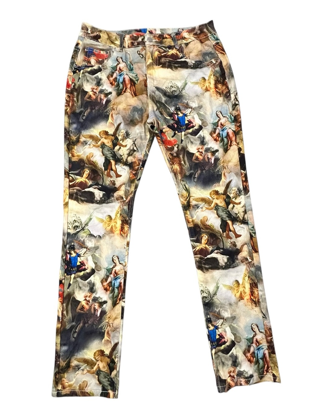 Relaxed Angels Renaissance Painting Artsy Pants Men’s /Unisex 34x31 Stretch Fit